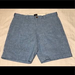 J. Crew 34” Baird McNutt Irish Linen Shorts Blue